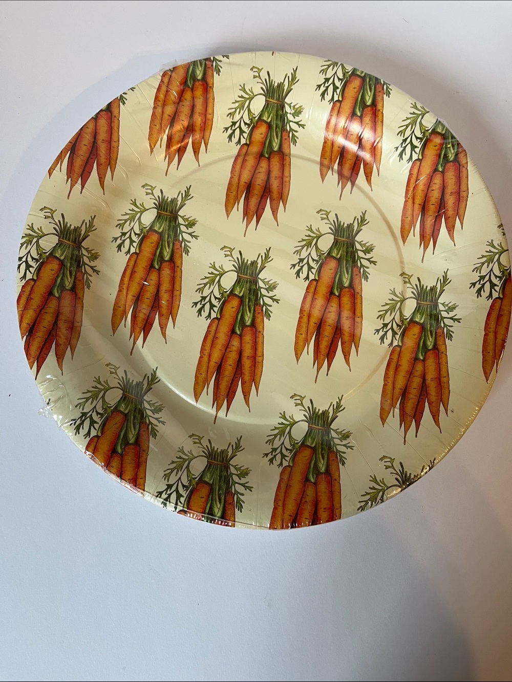 Farmhouse Carrot Pattern Dinner Plate - Cream & Orange
